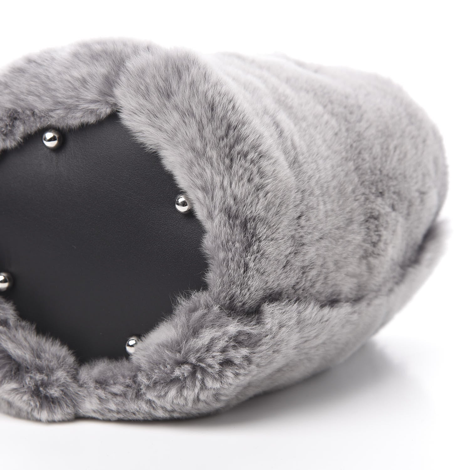 Alexander Wang Rabbit Fur Snakeskin Mini Roxy Bucket Grey 11 of 13