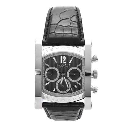 Bulgari Stainless Steel Alligator 38mm Assioma Chronograph Automatic Watch Black 1 of 8