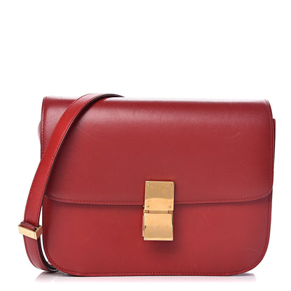 Celine Box Calfskin Medium Classic Box Flap Bag Red 1 of 13