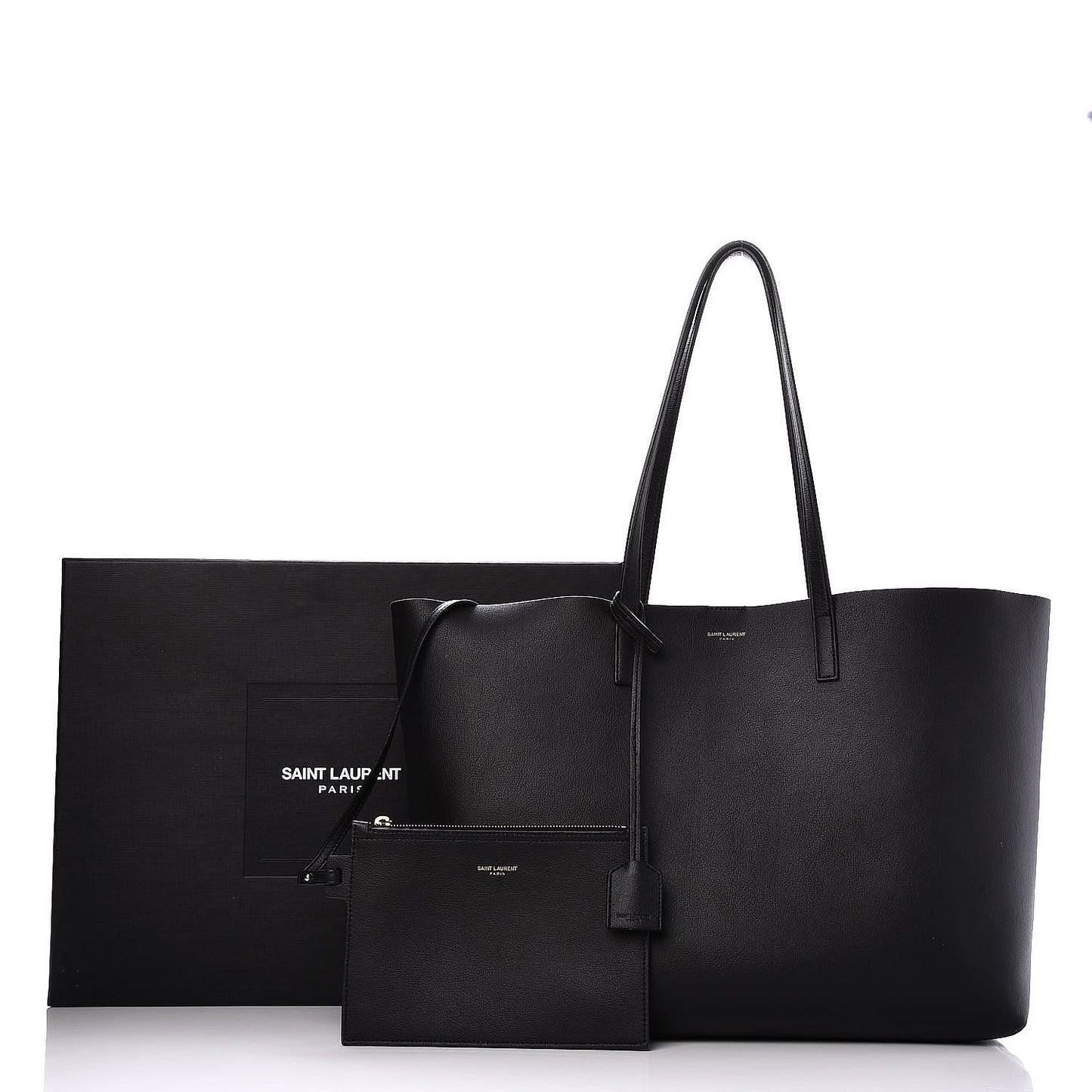 Calfskin Large Shopping Tote Black