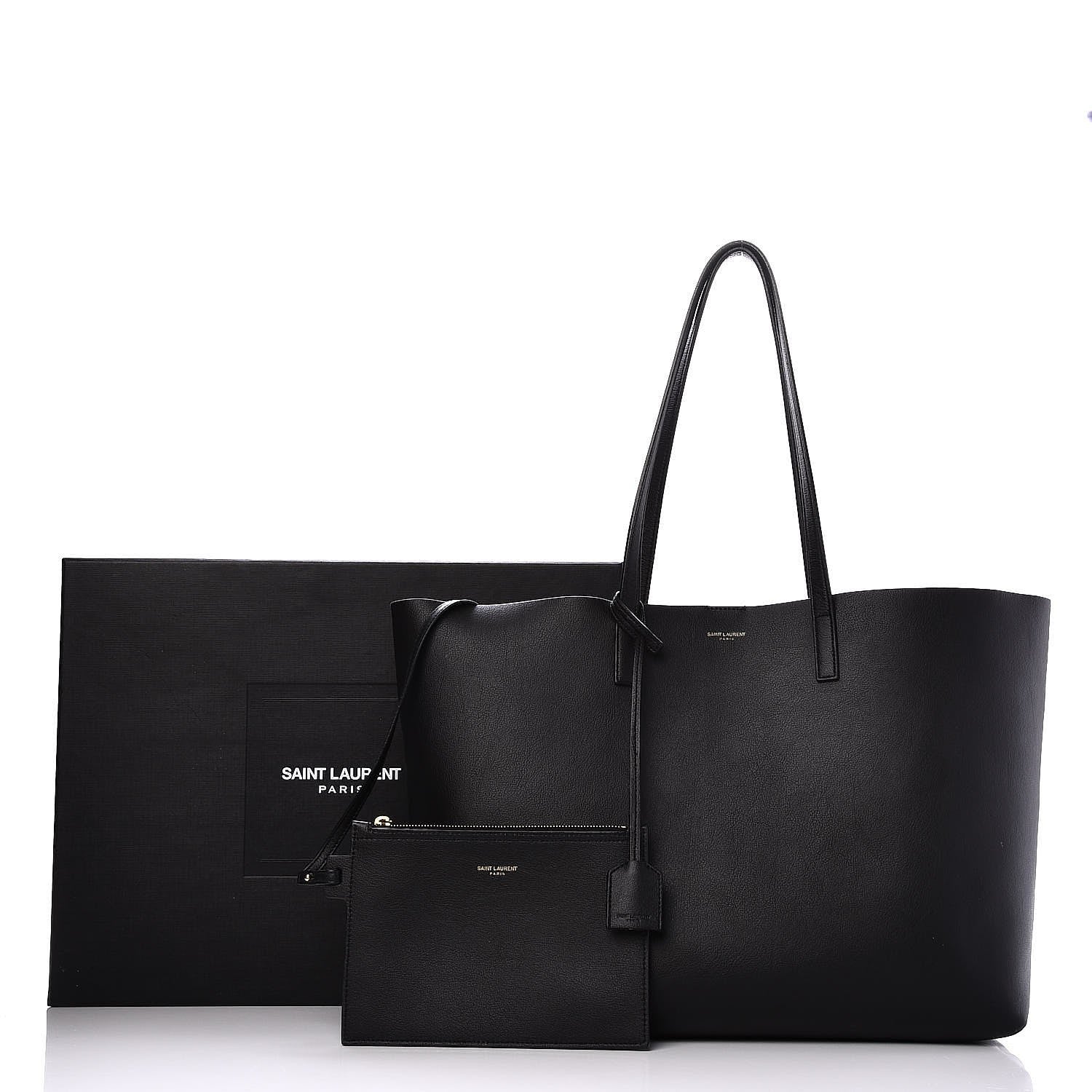 Saint Laurent Calfskin Large Shopping Tote Black 9 of 9