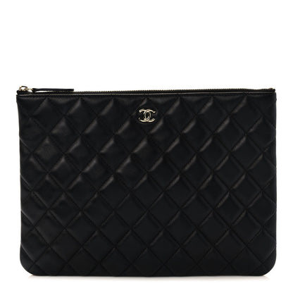 Chanel Lambskin Quilted Medium Cosmetic Case Black 1 of 6