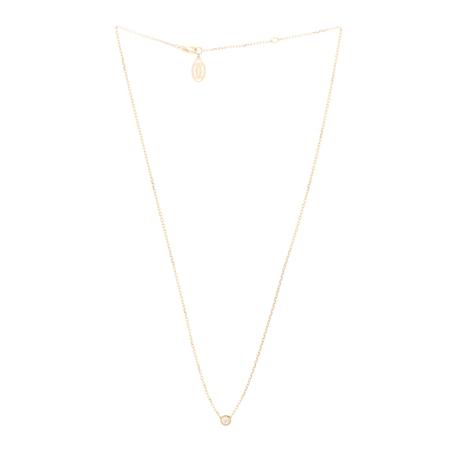 Cartier 18K Yellow Gold Diamond SM D'Amour Pendant Necklace 3 of 6