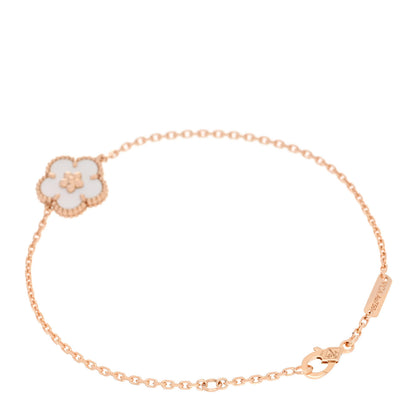 Van Cleef & Arpels 18K Rose Gold Mother Of Pearl Lucky Spring Plum Blossom Bracelet 2 of 5