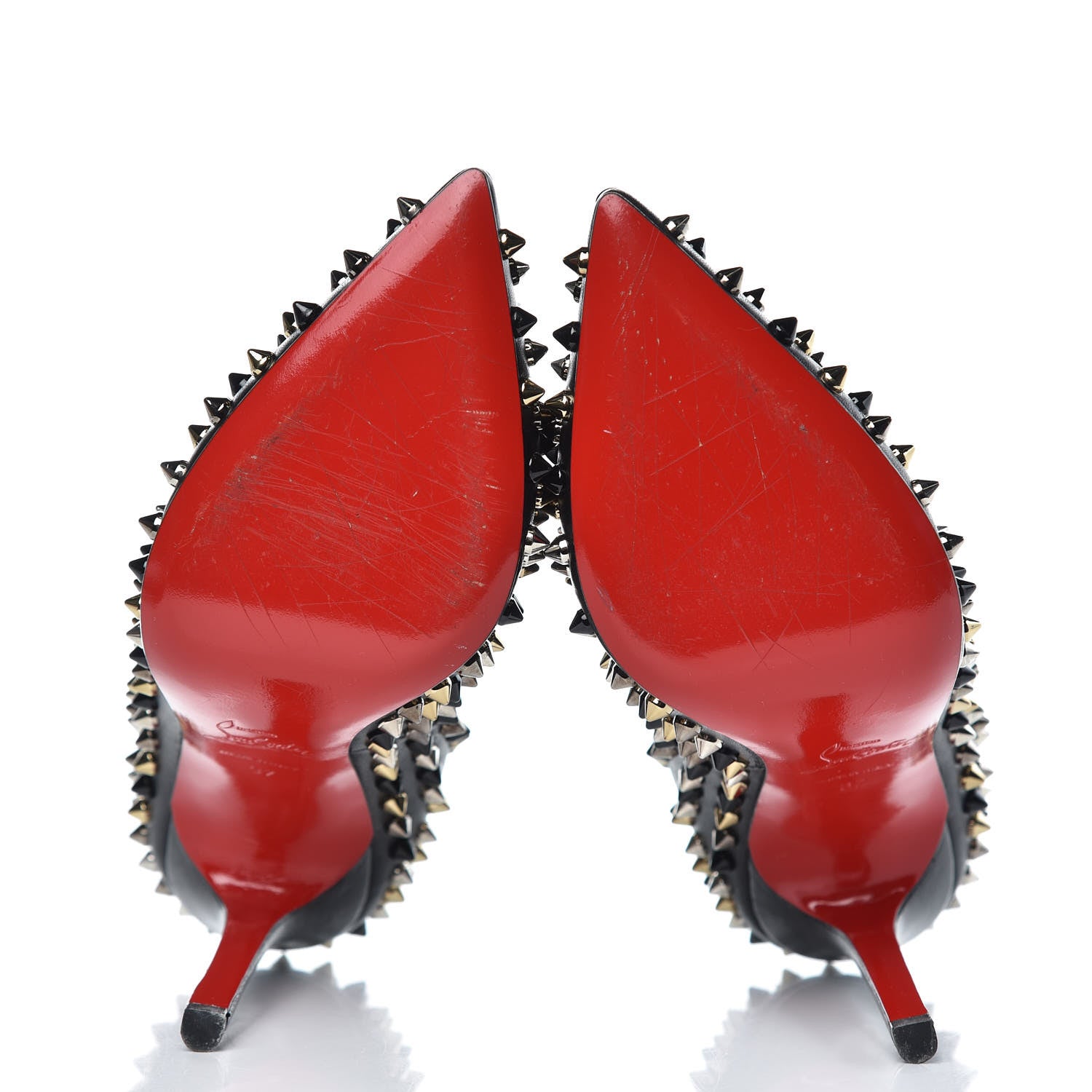 Christian Louboutin Kid Pigalle Spikes 120 Pumps 37 Black 5 of 11