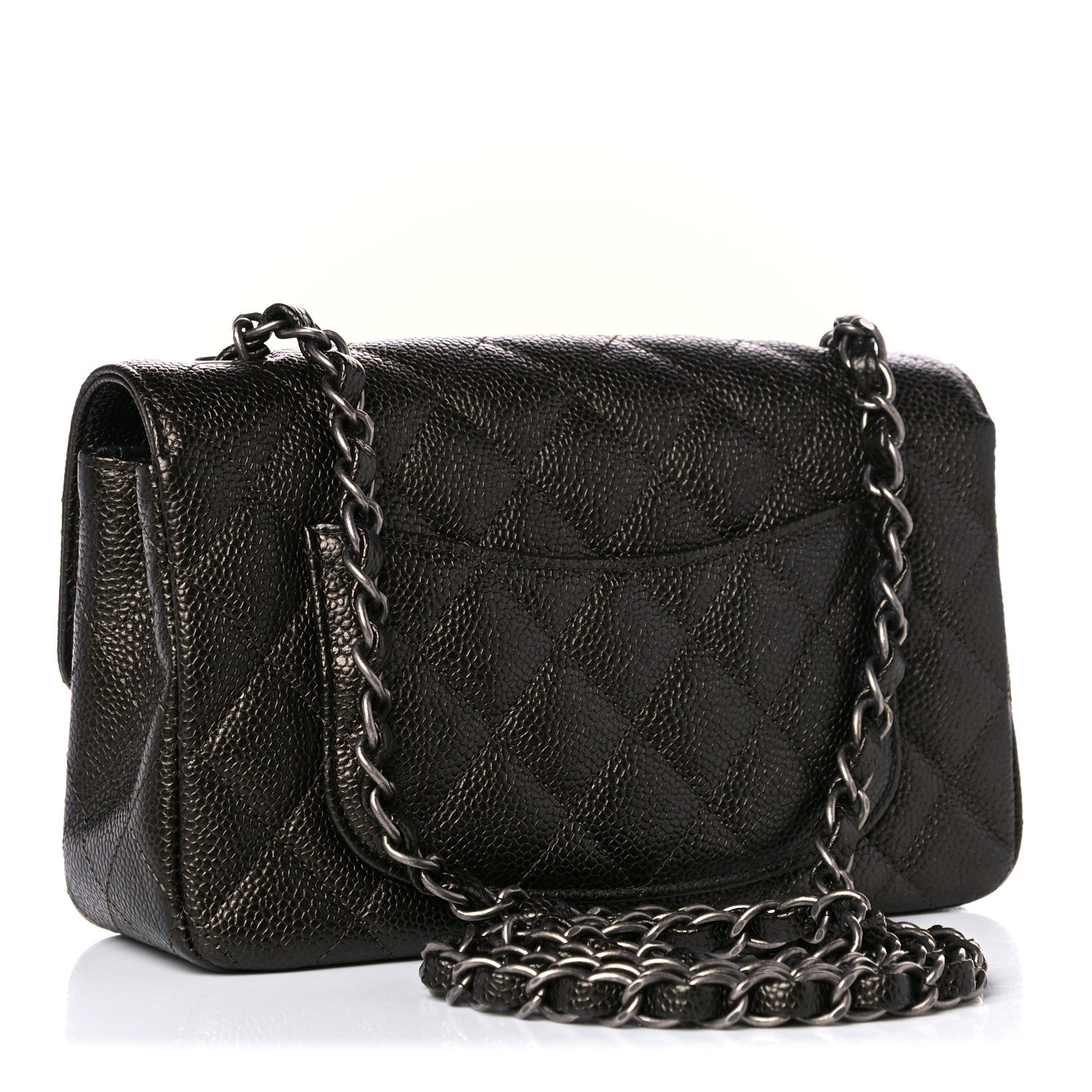 Chanel Iridscent Caviar Quilted Mini Rectangular Flap Dark Green 3 of 9