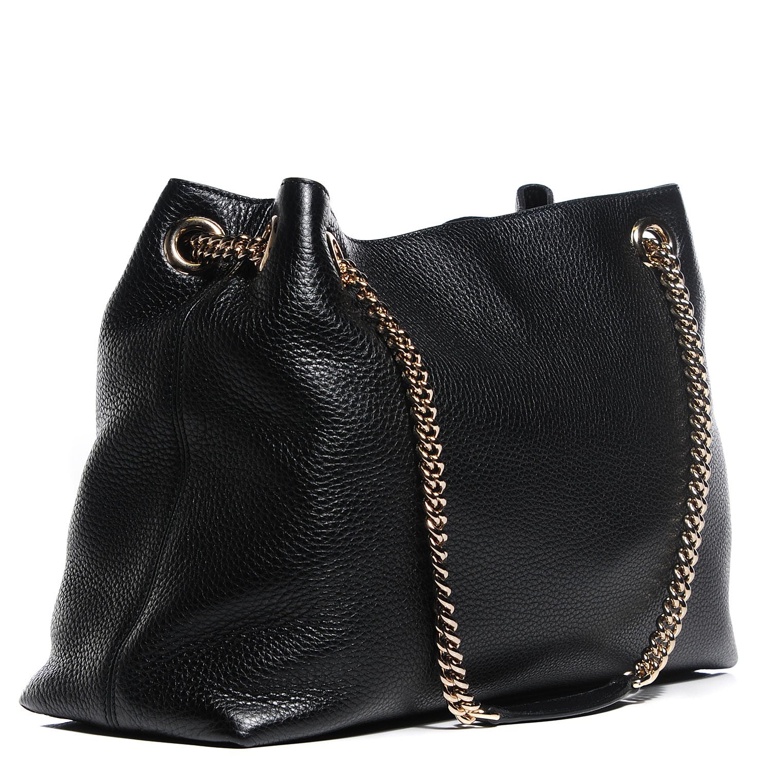 Gucci Pebbled Calfskin Medium Soho Chain Shoulder Bag Black 3 of 7