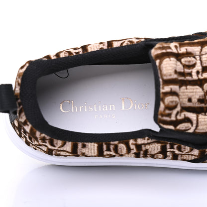 Christian Dior Velvet Oblique Womens Solar Slip On Sneakers 37 Bronze 6 of 7