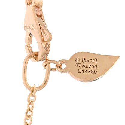 Piaget 18K Rose Gold Diamond .06ct Rose Pendant Necklace 4 of 5