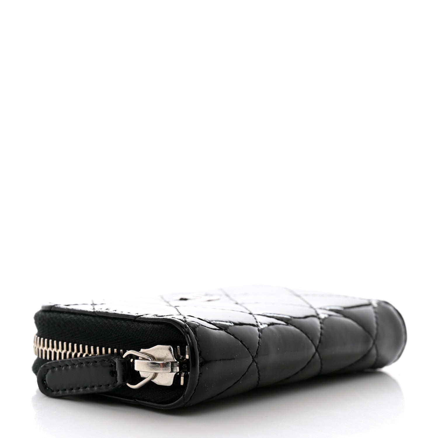 Chanel Patent Calfskin Quilted Zip Coin Purse Black 4 of 7