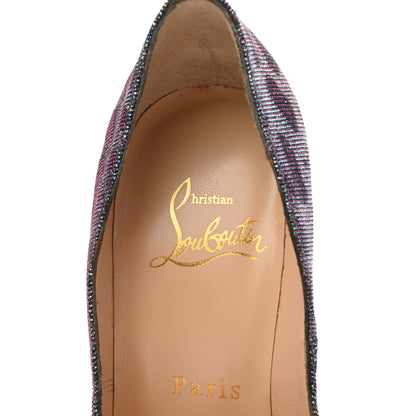Christian Louboutin Lame Leopard Highness 160 Pumps 35 Turquoise Violet 7 of 9