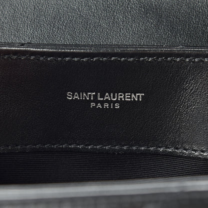 Saint Laurent Calfskin Y Quilted Monogram Small Loulou Chain Satchel Black 6 of 11
