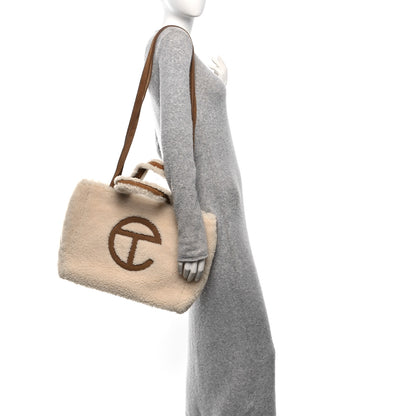 Telfar X UGG Suede Shearling Medium Shopping Bag Natural 2 of 10