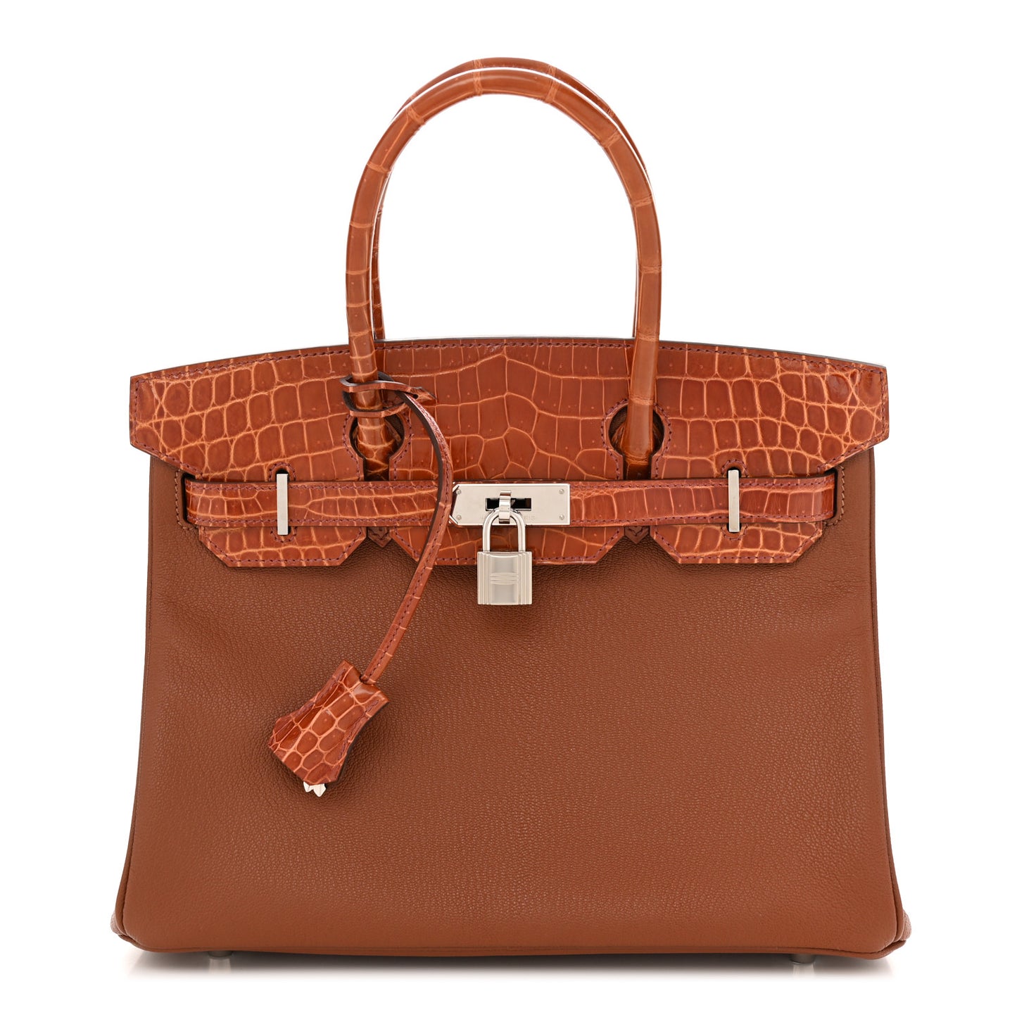 Chevre Mysore Shiny Niloticus Crocodile Birkin Touch 30 Noisette Etrusque