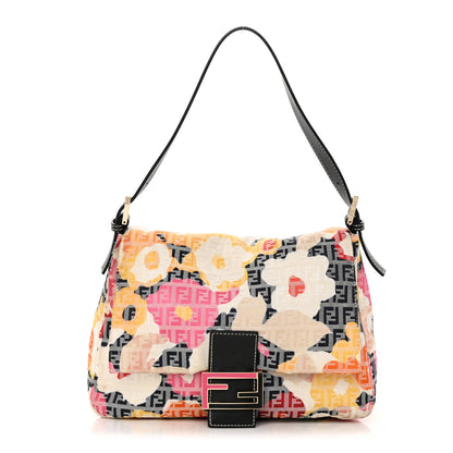 Fendi Zucchino Vitello Floral Forever Mama Baguette Beige Multicolor 1 of 13