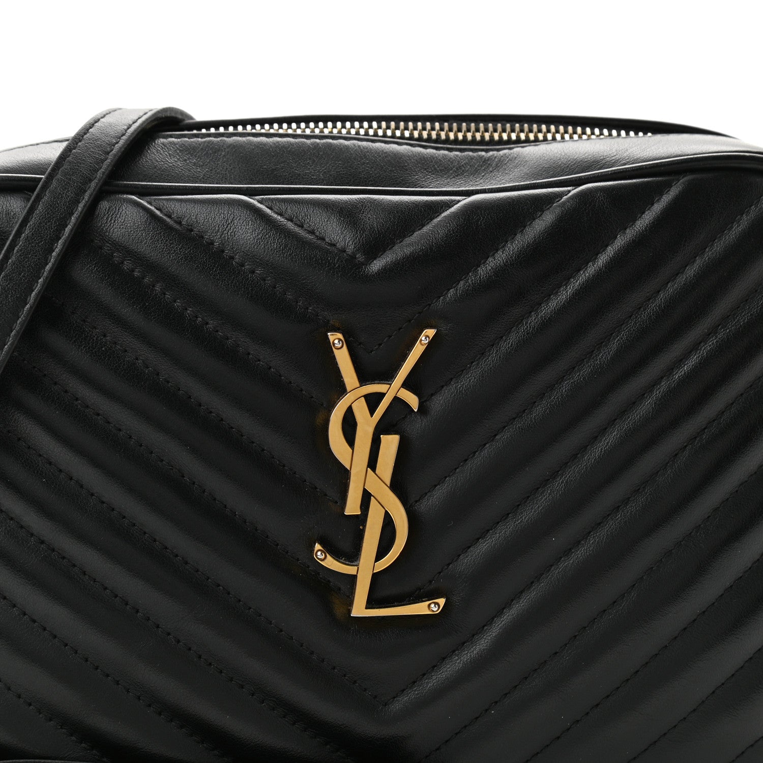 Saint Laurent Calfskin Matelasse Monogram Lou Camera Bag Black 8 of 10