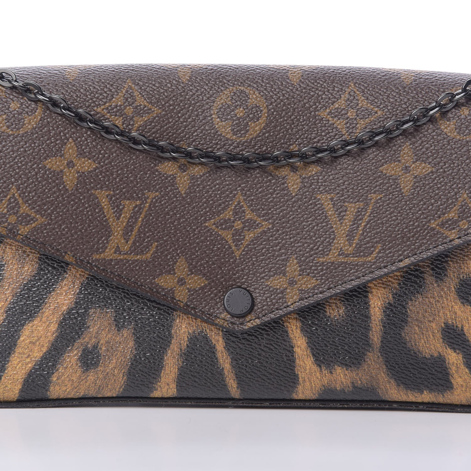 Louis Vuitton Monogram Animal Print Pochette Felicie Chain Wallet 10 of 13