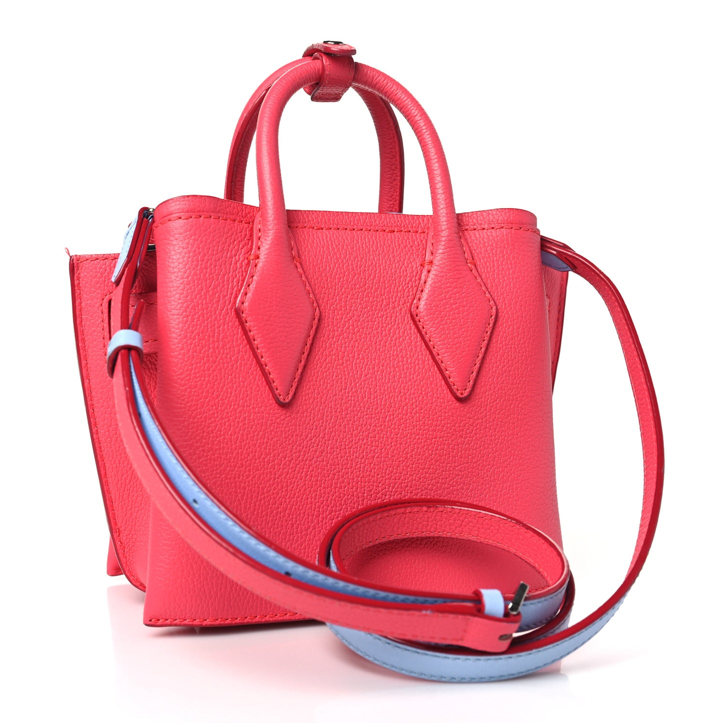Grained Calfskin Mini Milla Tote Hot Pink Blue