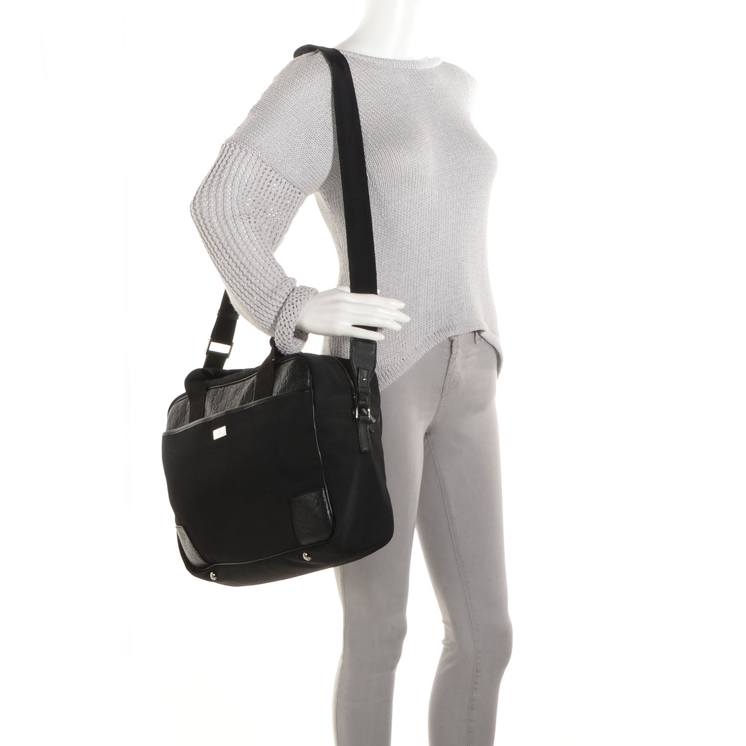 Gucci Guccissima Nylon Briefcase Black 2 of 7