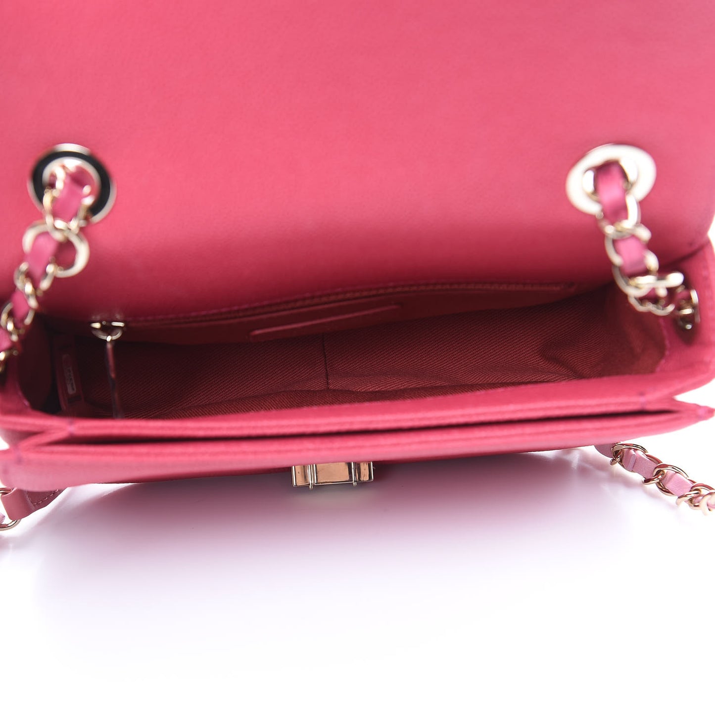 Grained Calfskin Quilted Small Cuba Top Handle Flap Pink