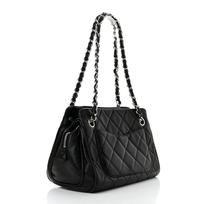 Chanel Lambskin Quilted Shopping Tote Black 3 of 10
