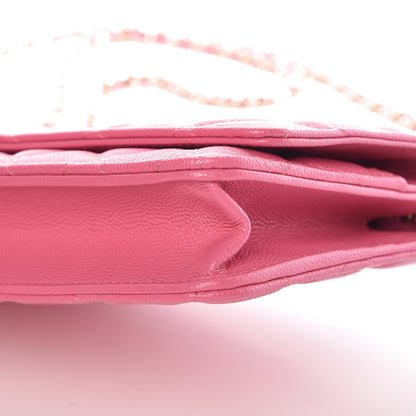 Chanel Caviar Quilted Wallet on Chain WOC Pink 10 of 11