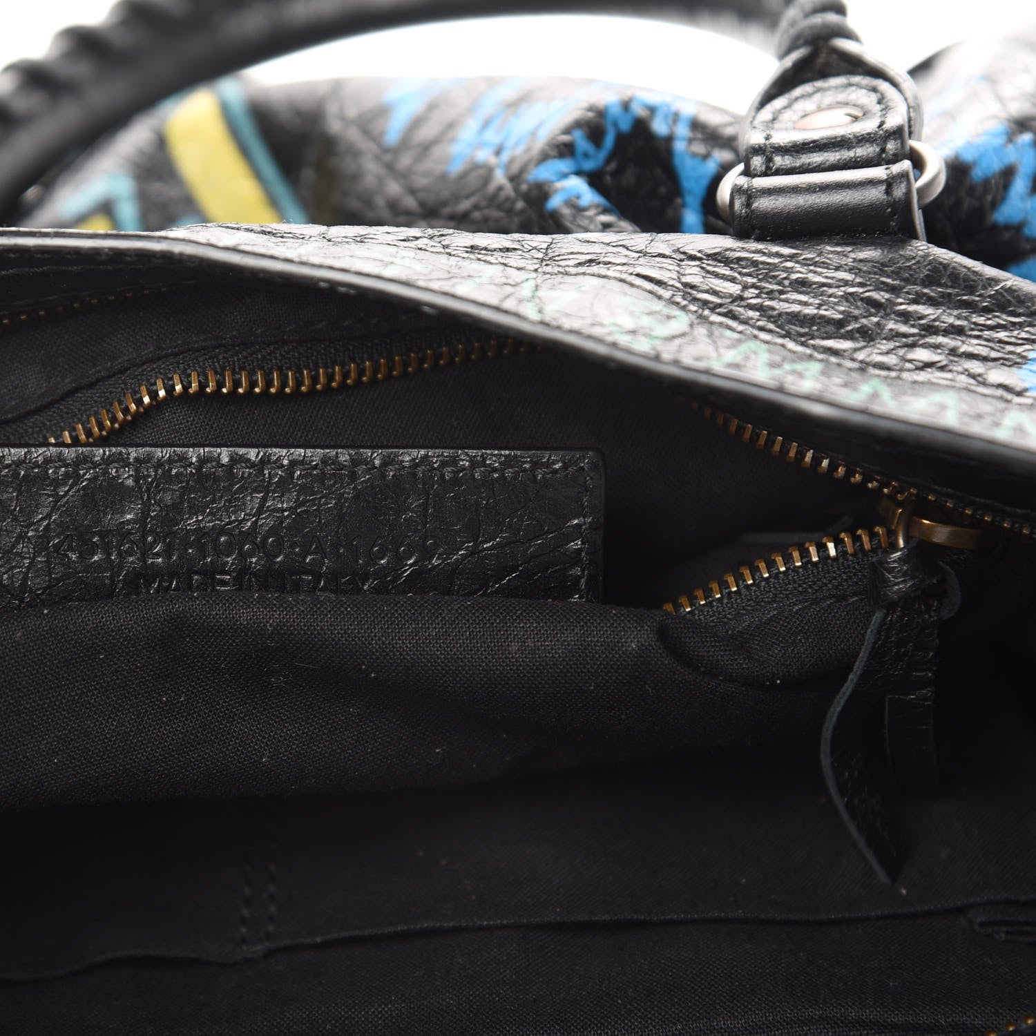 Balenciaga Agneau Graffiti All Over Classic Hardware S City Black Multicolor 7 of 10