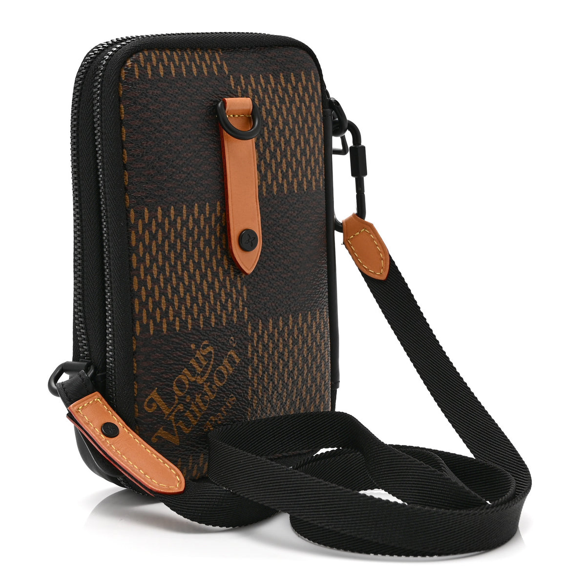 Louis Vuitton X NIGO Giant Damier Ebene Tortoise Double Phone Pouch 3 of 10