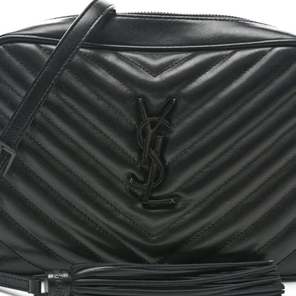 Saint Laurent Calfskin Matelasse Monogram Monochrome Lou Camera Bag Black 6 of 9