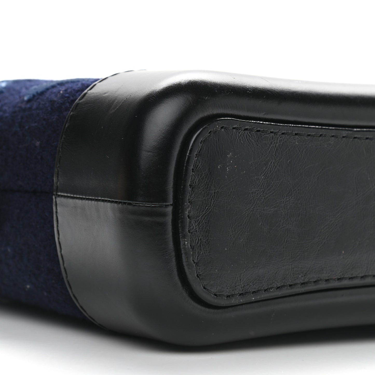 Wool Embroidered Medium Gabrielle Hobo Dark Navy Blue