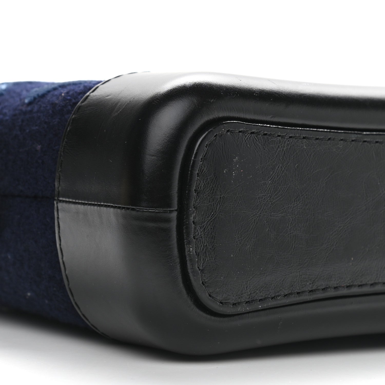 Chanel Wool Embroidered Medium Gabrielle Hobo Dark Navy Blue 8 of 9