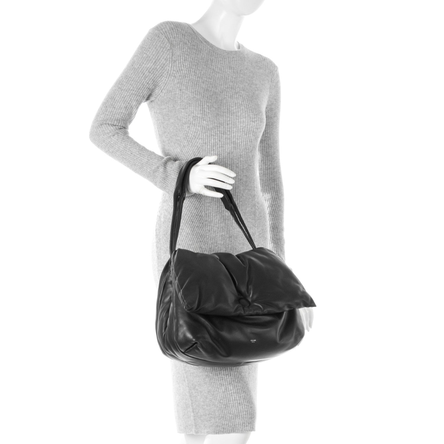 Celine Smooth Lambskin Medium Pillow Flap Black 2 of 7