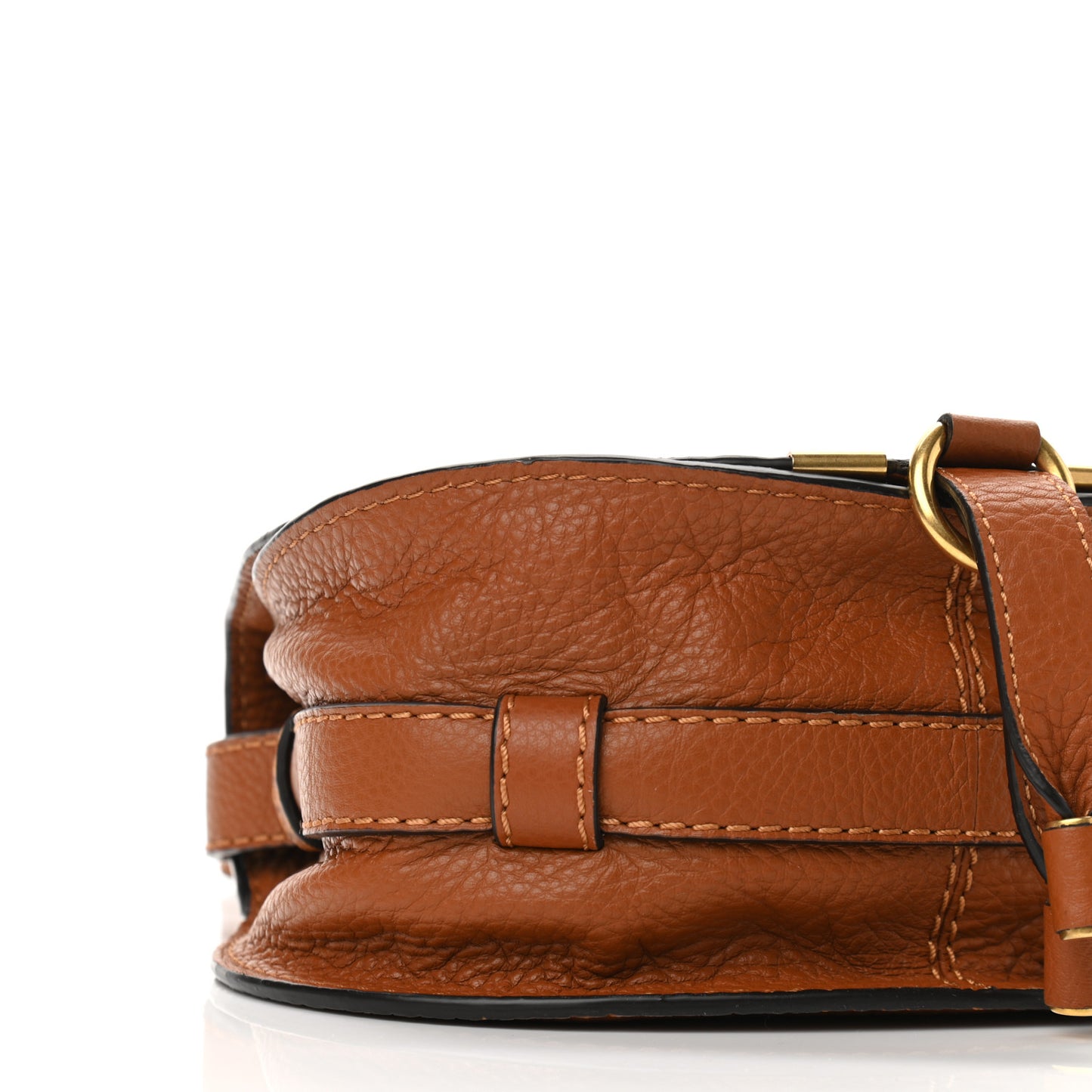 Calfskin Mini Marcie Round Crossbody Bag Tan