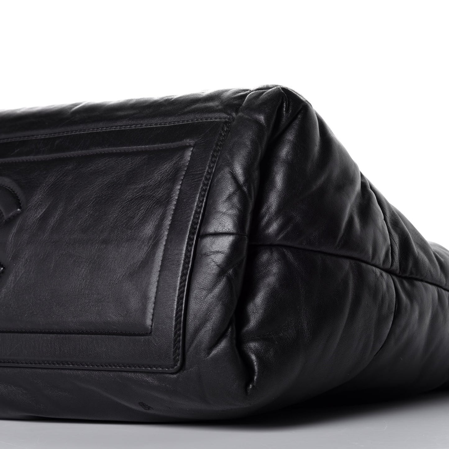 Lambskin Quilted Large Coco Cocoon Reversible Tote Black
