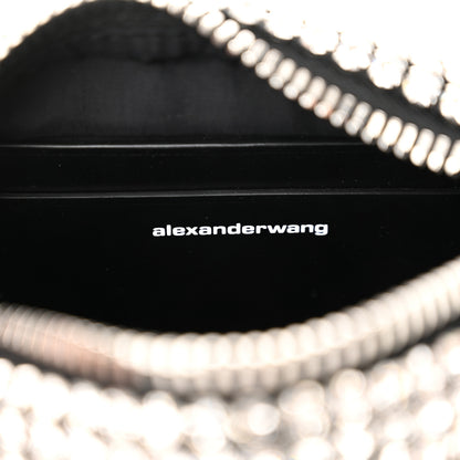 Alexander Wang Mesh Crystal Rhinestone Mini Heiress Pouch Black Silver 6 of 10