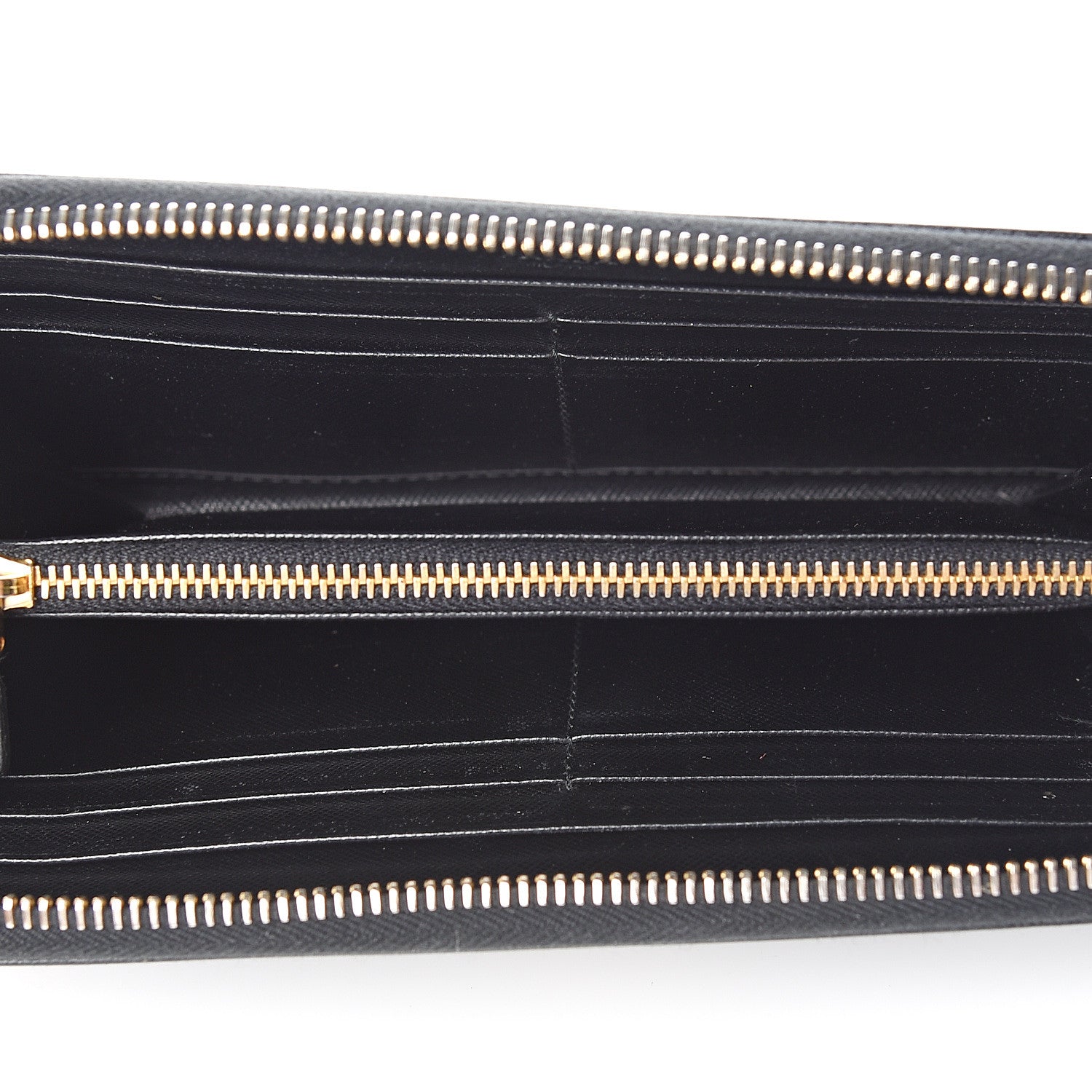 Prada Saffiano Metal Zip Around Wallet Black 4 of 8