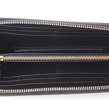 Prada Saffiano Metal Zip Around Wallet Black 4 of 8