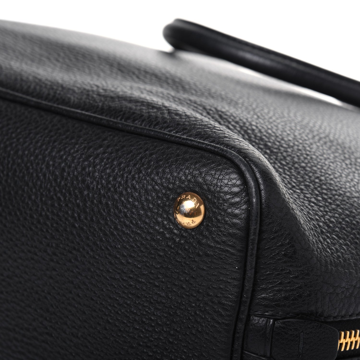 Prada Vitello Daino Side Zip Tote Black 15 of 25