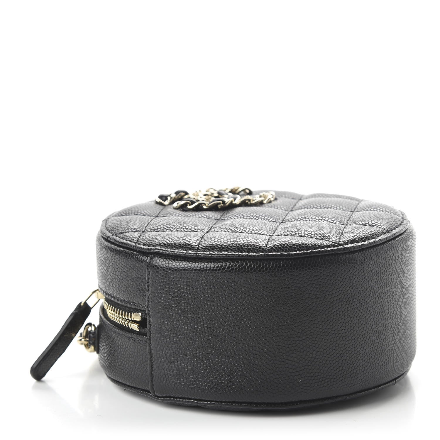 Chanel Caviar Quilted French New Wave Round Clutch With Chain Black 4 of 10