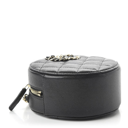 Chanel Caviar Quilted French New Wave Round Clutch With Chain Black 4 of 10