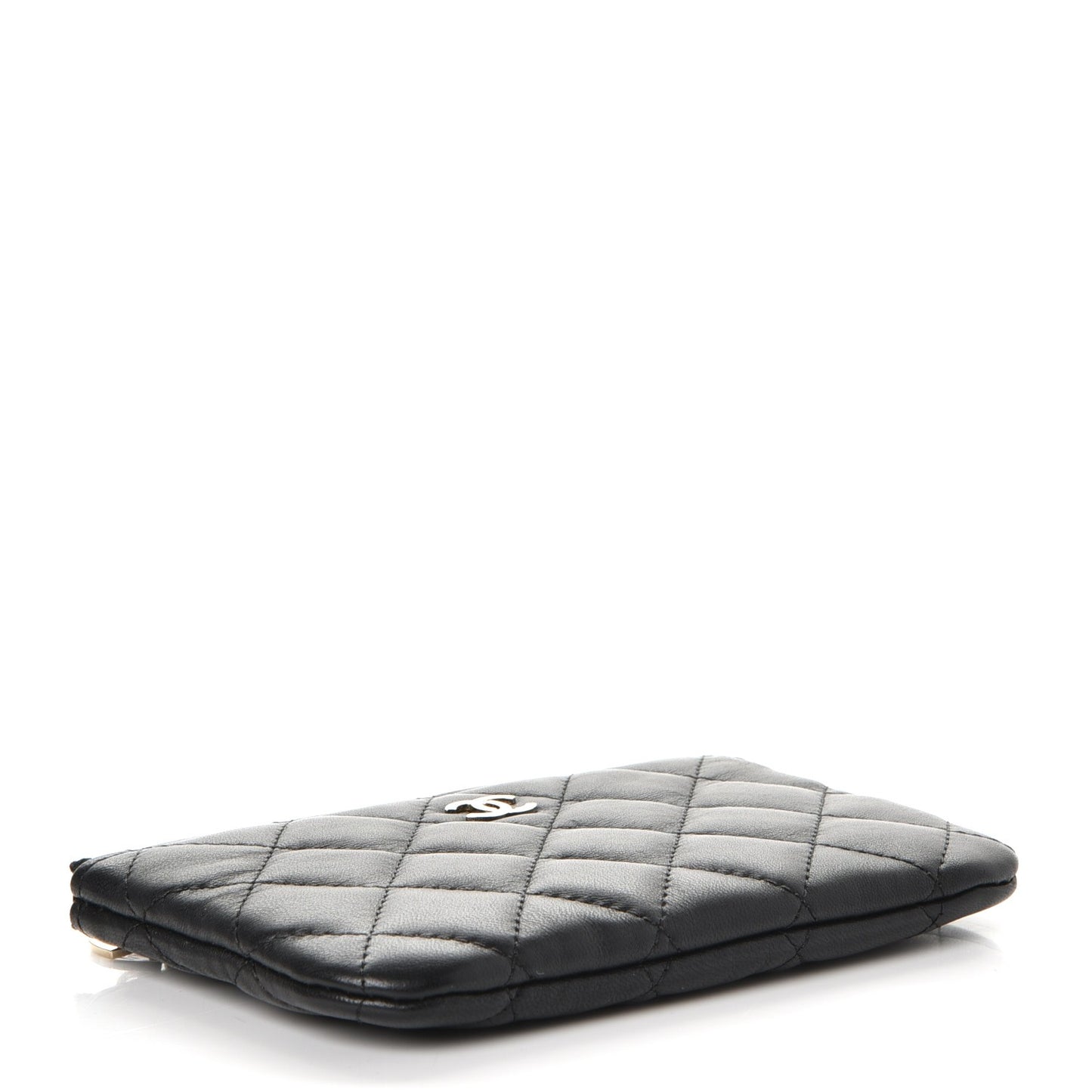 Lambskin Quilted Casino Coin Purse Black