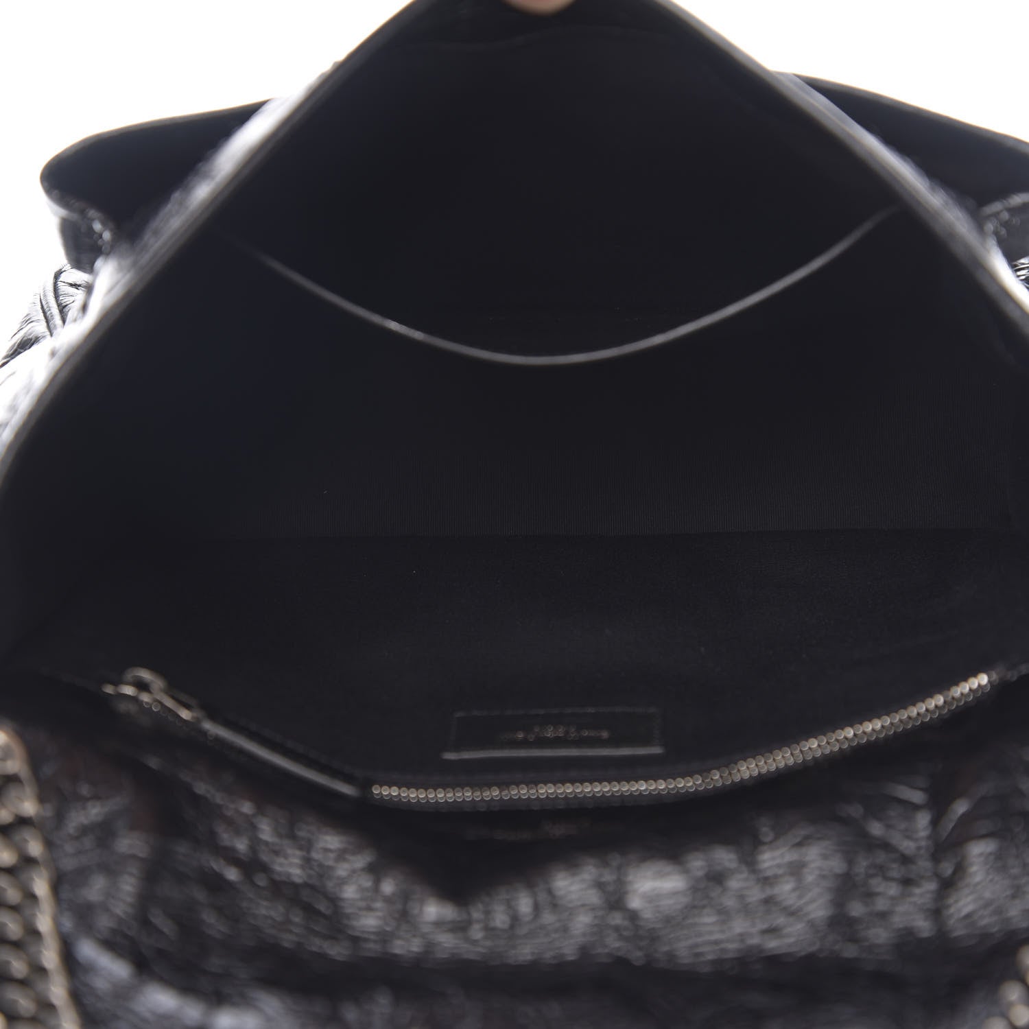 Saint Laurent Crinkled Calfskin Matelasse Monogram Medium Niki Chain Satchel Black 4 of 8