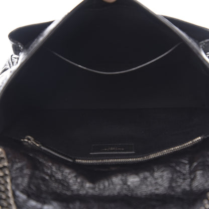 Saint Laurent Crinkled Calfskin Matelasse Monogram Medium Niki Chain Satchel Black 4 of 8