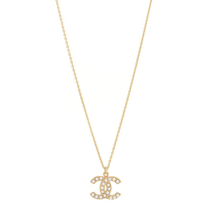 Chanel Pearl CC Pendant Necklace Gold 1 of 7
