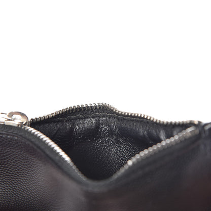 Saint Laurent Grained Calfskin 5 Fragments Zip Pouch Card Holder Black 7 of 8