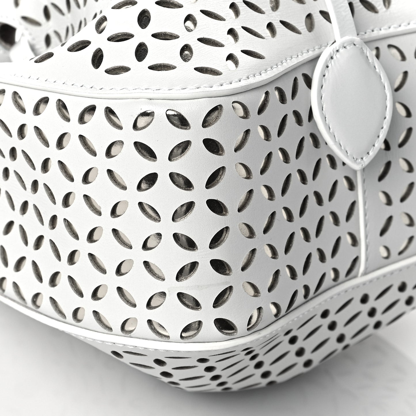 Calfskin Laser Cut Rose-Marie 19 Bag White