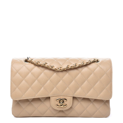 Chanel Caviar Quilted Medium Double Flap Light Beige 1 of 10