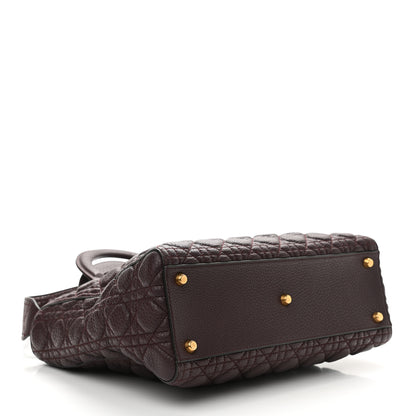 Christian Dior Grained Calfskin Cannage Large Lady Dior Burgundy 4 of 8