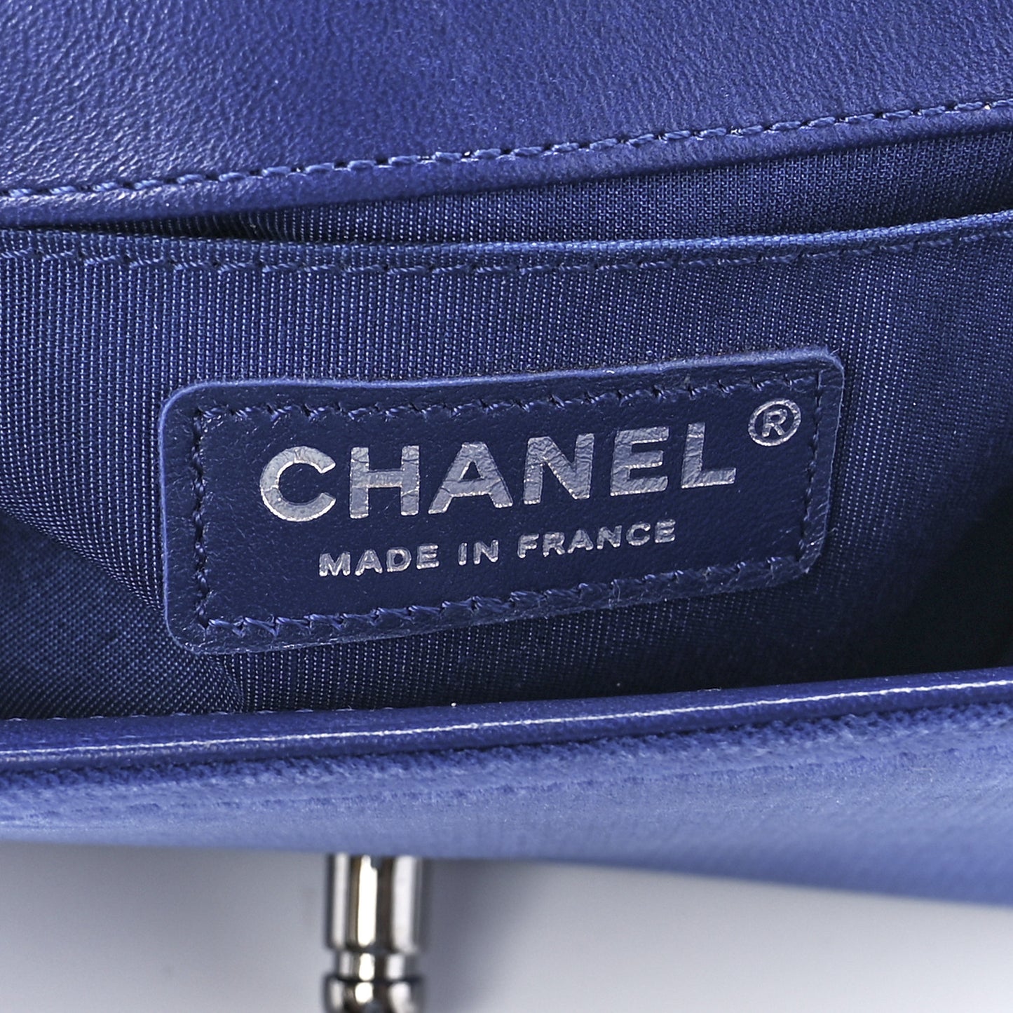 Velvet Quilted Small Boy Flap Blue