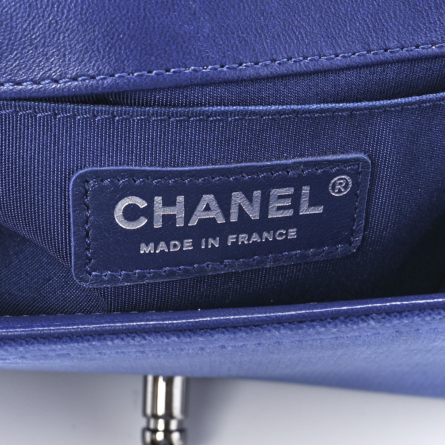 Chanel Velvet Quilted Small Boy Flap Blue 6 of 11